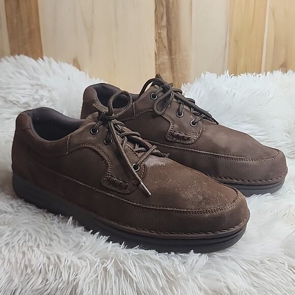 NUNN BUSH NUBUCK BROWN LEATHER LACE UPS MENS 13.0 IN VERY GOOD PREOWNED CONDITIO - Picture 5 of 16